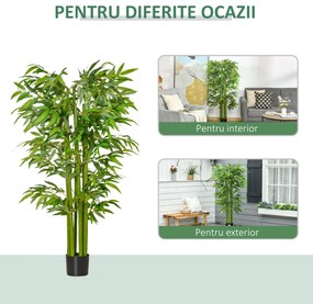 Planta artificiala de bambus, cu ghiveci, 160cm, verde HOMCOM | Aosom RO