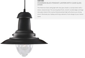 Lustra / Pendul stil industrial Fisherman negru 4301BK SRT