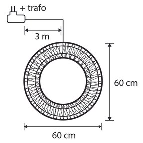 Lumină suspendată de Crăciun Coroniță argintie 60cm incl. LED IP44 - Nawa