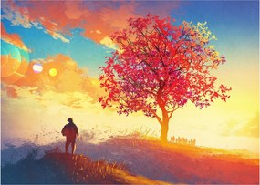 Tablou - casa în deal (70x50 cm)