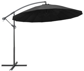 vidaXL Umbrelă de soare suspendată, antracit, 3 m, stâlp de aluminiu