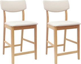 vidaXL Scaune de dining 2 pcs natural 48 x 49 x 95 cm