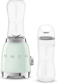 Blender Smeg PBF01PGEU, 300 W, 2 x 600 ml, 20 000–24 000 rpm, Baza antiderapanta, Fara BPA, Otel inoxidabil, Verde pastel