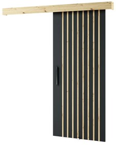 Uși culisante 90 cm Lovella (stejar artisan + negru mat). 1043546