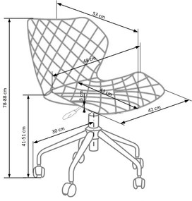 Scaun birou Matrix alb/negru - H 78-88 cm