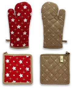 Trade Concept Mănușă cu magnet și suport cu buzunar Stars red, 18 x 32 cm, 20 x 20 cm