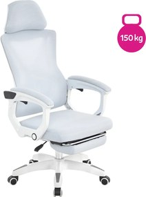 Fotoliu de birou, gri deschis/alb, portanţă 150 kg, MALVIN