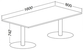 Masa de intalnire ProOffice 160 x 80 cm, para salbatica