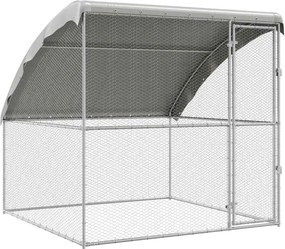 vidaXL Cușcă pentru pui Argintiu 2 x 2 x 2 m Oțel Galvanizat