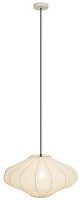 Lampă suspendată Japandi bej cu abajur din țesătură 50cm - Plu