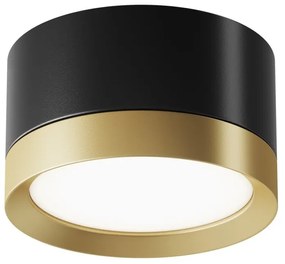 Spot aplicat design tehnic Janu negru, auriu mat