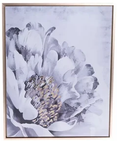 Tablou pe pânză în ramă Pivoňka - tipar auriu, 40x 2,5 x 50 cm