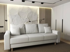 Canapea extensibilă dumonde cu ladă de depozitare si sezut confortabil din spuma high-density, Kronos Euphoria Ivory 210x100 cm