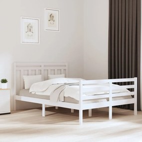3105311 vidaXL Cadru de pat, alb, 120x200 cm, lemn masiv