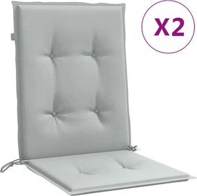 vidaXL Perne scaun cu spătar scund 2 buc. melanj gri 100x50x4cm textil