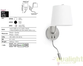 Aplica de perete cu reader LED BERNI 29329