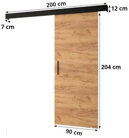Uși culisante 90 cm Sharlene Y (craft auriu + negru mat + negru). 1044037