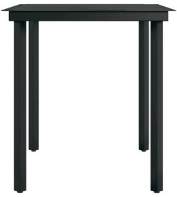 Set mobilier de exterior, 7 piese, maro si negru Maro si negru, Lungime masa 140 cm, 7