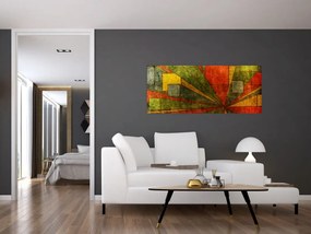 Tablou cu abstracție geometrică (120x50 cm)