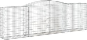 vidaXL Coș gabion arcuit 400x50x120/140 cm fier galvanizat