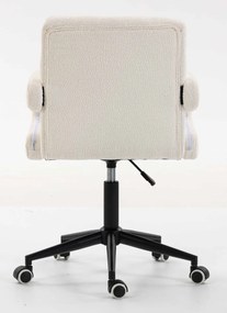 HR8404KW Scaun Crem Boucle cu Bază Aurie