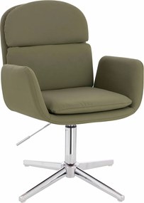 HR480CROSS Scaun Khaki Piele Ecologica Premium Soft cu Bază Cromata