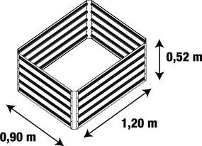 Patură înălțată G21 Daisy 120 x 90 x 52 cm, dintablă, verde