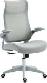 HOMCOM Scaun de birou ergonomic cu cotiere reglabile și tetieră, gri | Aosom Romania