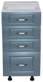 Corp inferior 40 cu 4 sertare Zebra MDF Albastru drept