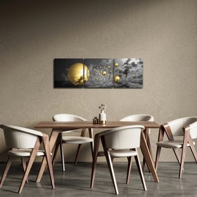 Tabloul bilelor în ocru (cu ceas) (90x30 cm)