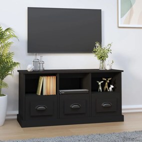 Comoda TV, negru, 100x35x55 cm, lemn prelucrat