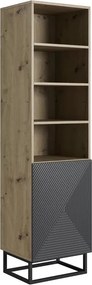 Bibliotecă Asha 50 cm pe soclu metalică - artizanal / rivier stone mat