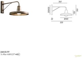 Aplica de perete design minimalist Industrial Style, Officina 268.03.FF