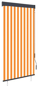 vidaXL Jaluzea tip rulou de exterior, alb și portocaliu, 100 x 250 cm