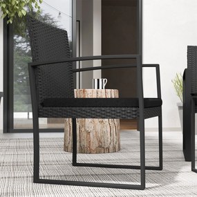 Outsunny Set de cafea din ratan PP din 3 piese cu perne, Mobilier bistro pentru exterior cu fotolii cu efect de ratan | Aosom Romania