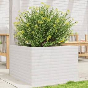 vidaXL Jardinieră de grădină, alb, 70x70x45,5 cm, lemn masiv de pin