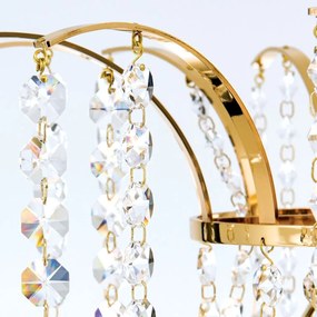 Candelabru cristal Asfour design lux KRISTALL KLASSISCH 3L gold/clear