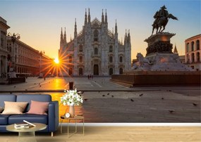 Tapet Premium Canvas - Domul din Milano la rasaritul soarelui