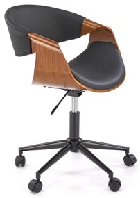 Fotoliu de birou Balbo (negru + nuc). Promo -6%. 1092609