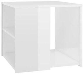 Masa laterala, alb extralucios, 50x50x45 cm, PAL 1, Alb foarte lucios