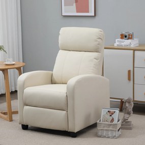 Fotolii recliner cu masaj 8 functii si 5 intensitati68x88x98cm, crem HOMCOM | Aosom RO