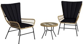 Outsunny Set de bistrou mobilier de balcon, stil Boho, rezistent la intemperii, 76 x 66 x 96 cm, Negru | Aosom Romania