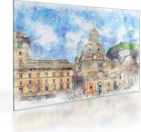 Tablou pe sticlă - Biserica Santa Maria di Loreto, Roma, Italia (70x50 cm)