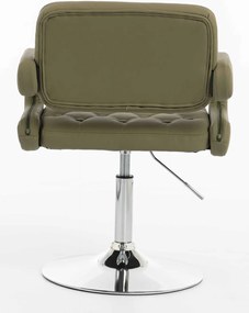 HR8403N Scaun Khaki Piele Ecologica Premium Soft cu Bază Cromata