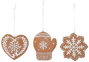 Ornamente de Crăciun suspendate în set de 3 Pearl - Bloomingville