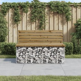 834376 vidaXL Bancă grădină, design gabion, 103x70x65 cm, lemn pin impregnat