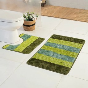 decoDoma Covoraș de baie, verde, set 2 buc