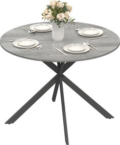 HOMCOM Masă rotundă pentru 4 persoane, masă de bucătărie în stil industrial cu picioare din oțel, pentru zona de luat masa, bucătărie, Gri | Aosom Romania
