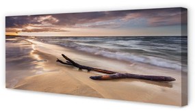 Tablouri canvas Gdańsk Plaja apus de soare pe mare