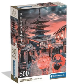 Orașe Evening in Kyoto Puzzle japonez compact cu 500 de piese Clementoni